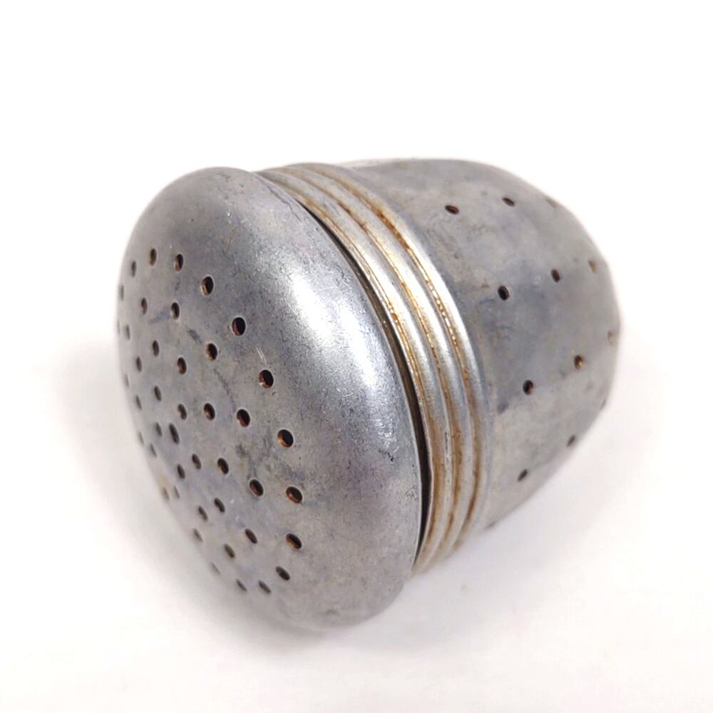 Vintage Aluminum Tea Strainer Acorn Shape Infuser Missing Chain 2.5"